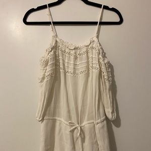 White cotton off the shoulder romper